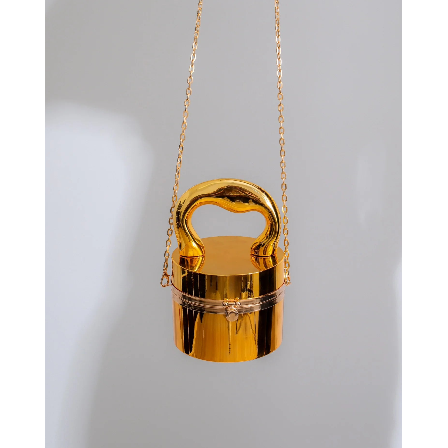 Mirrored Desires Cylindrical Handbag GOLD