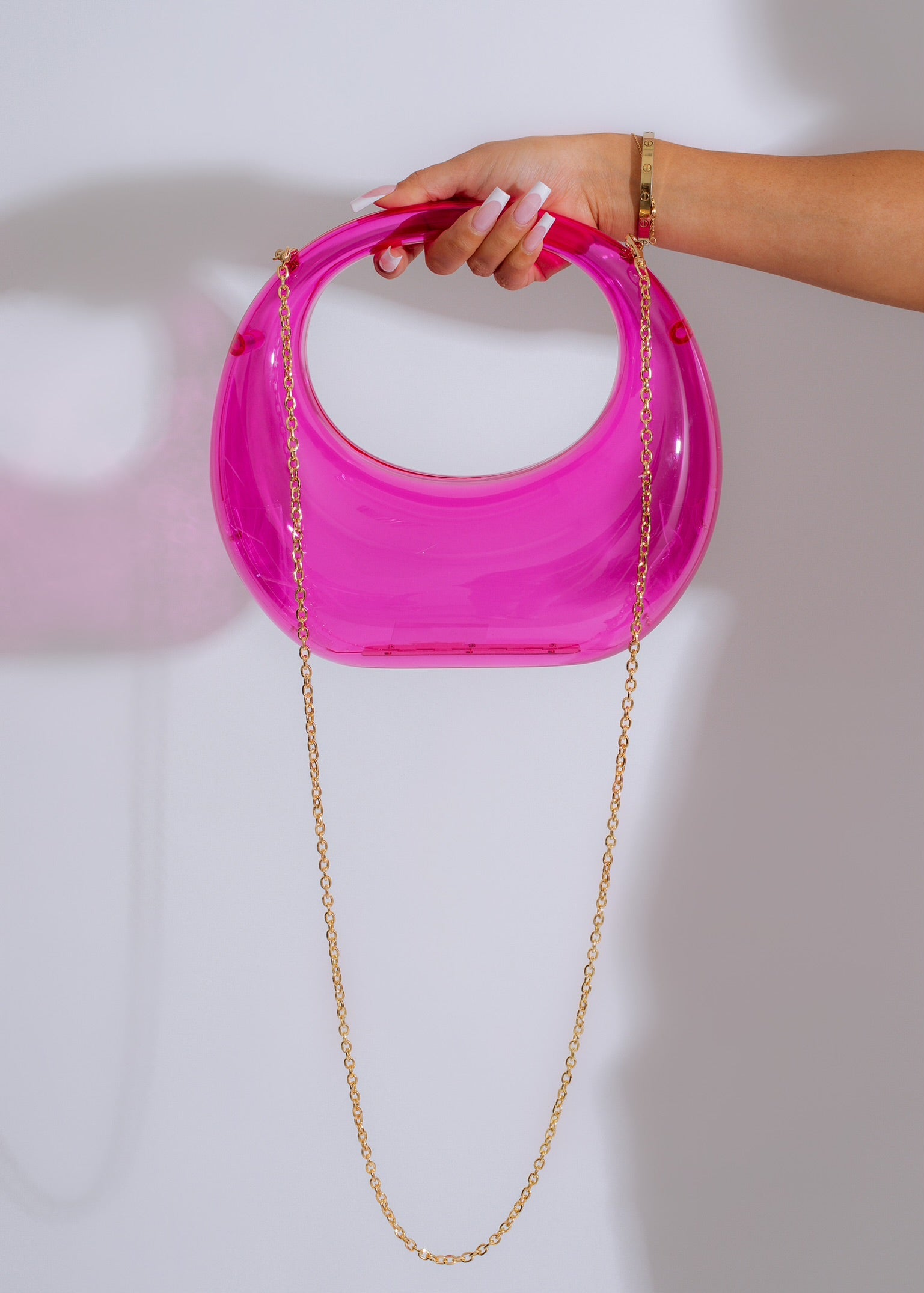 KARA ACRYLIC HANDBAG PINK