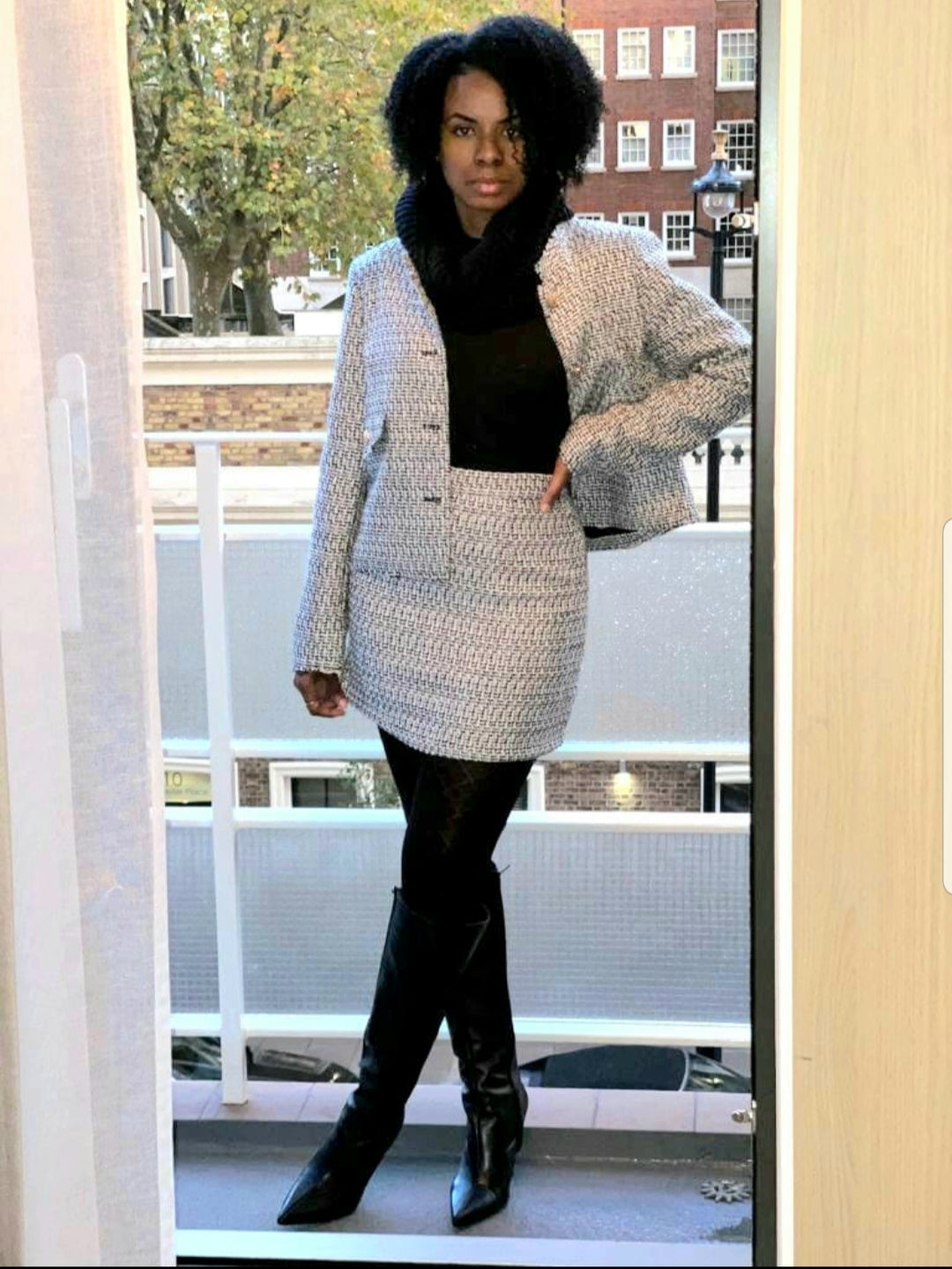 Holiday Favorite Tweed Skirt Set Black & White - SimplyDerri