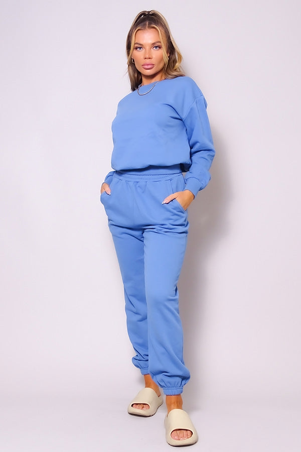 Weekends only crew neck jogger set ( CADET BLUE) - SimplyDerri