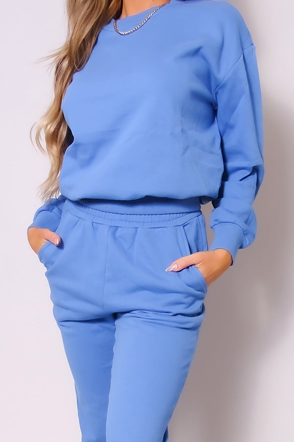 Weekends only crew neck jogger set ( CADET BLUE) - SimplyDerri