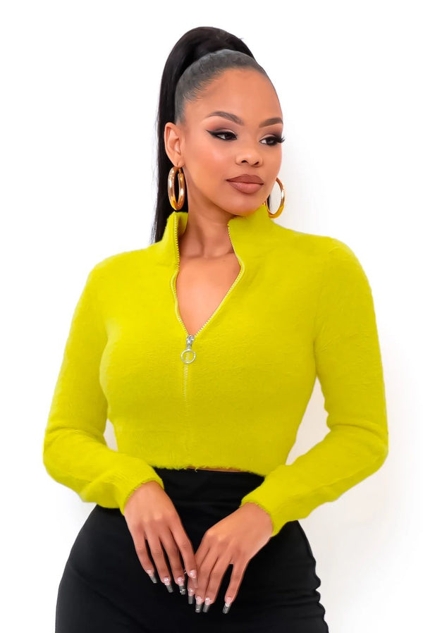 Good Girl Tings Cropped Sweater Neon - SimplyDerri